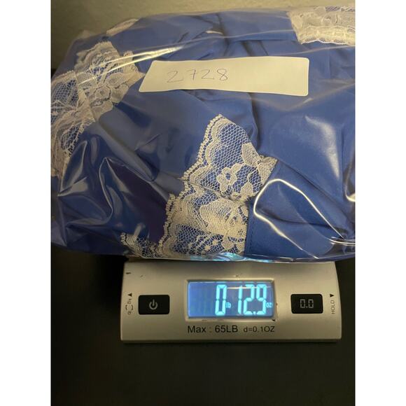 Vintage Marthas Miniatures Girls Dress Size 4T Blue Satin Ruffle Lace Pageant - Picture 8 of 8